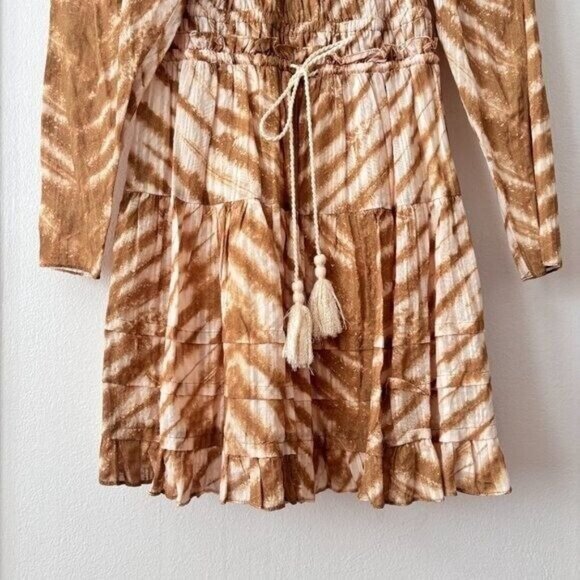 Ulla Johnson Naiara Ruffled Trim Mini Dress in Sand - Picture 7 of 9